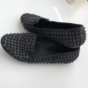 Black studded flats
